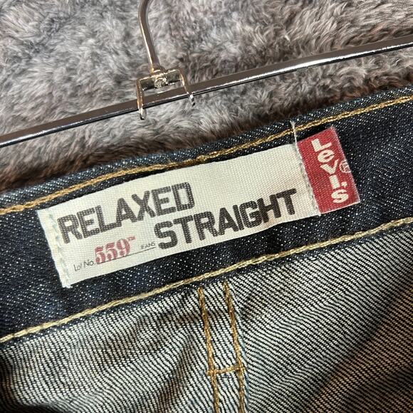 Levi's 559 Jeans Mens 52x30 Dark Wash Relaxed Straight Fit Big & Tall New - Picture 6 of 14